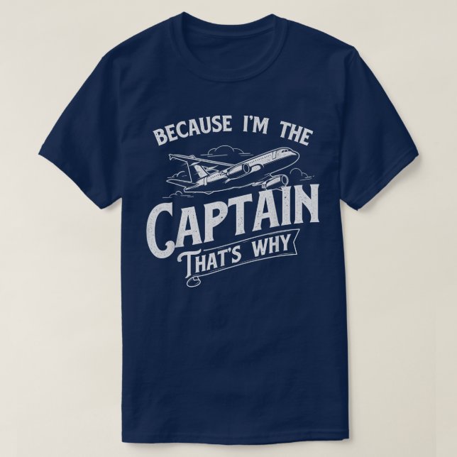 Camiseta Porque Soy El Capitán Por Eso Aerolíneas (Diseño del anverso)