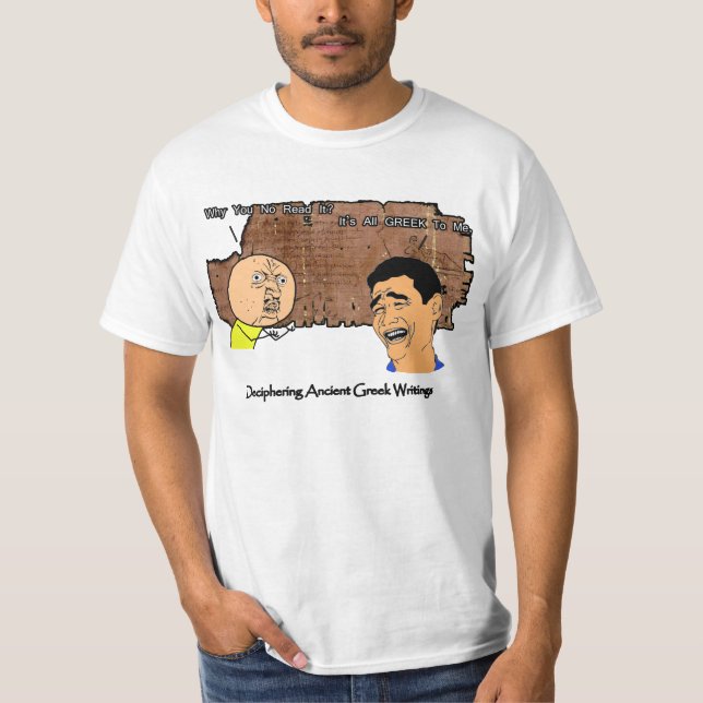 Camiseta Porqué U ningún individuo y Griego de risa del (Anverso)