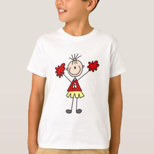 Camiseta Porrista de palitos - Rojo y dorado