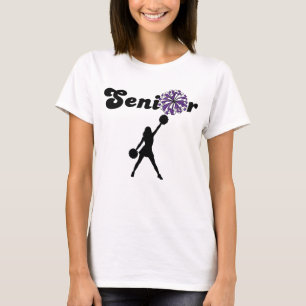 Camiseta Porrista Senior de Doble Cara Purpura y Blanco