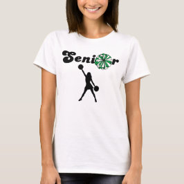 Camiseta Porrista Senior de Doble Cara Verde y Blanco