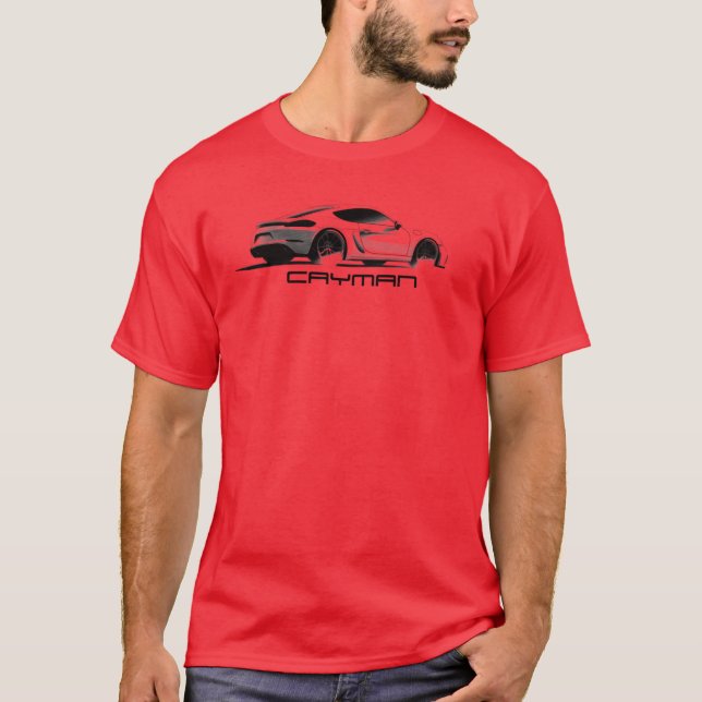 Camiseta Porsche 718 Ilustracion Caimán Sketch Premium (Anverso)