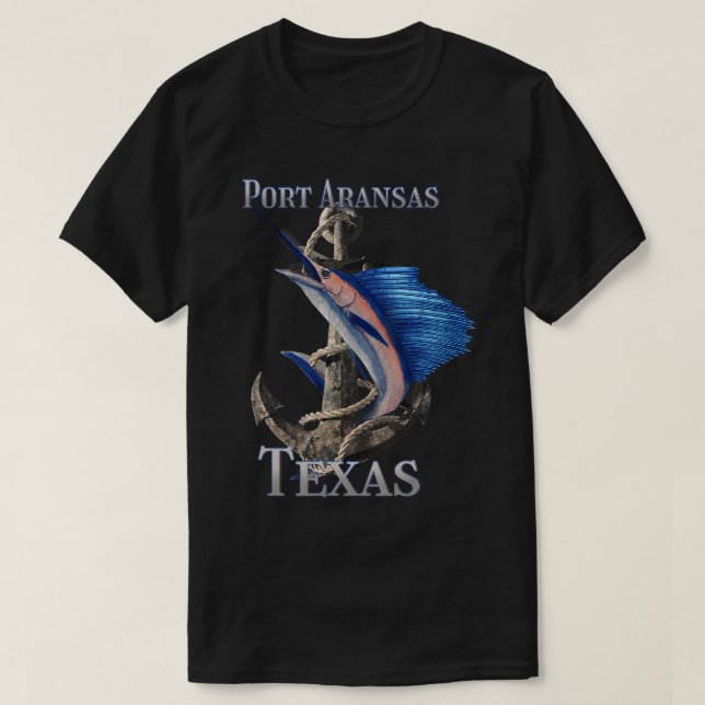 Camiseta Port Aransas Texas Swordfish Marlin Ocean Fishing (Diseño del anverso)
