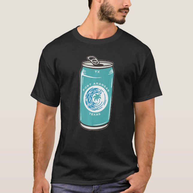Camiseta Port Aransas Texas Tx Beach Beer Soda Can Souvenir (Anverso)