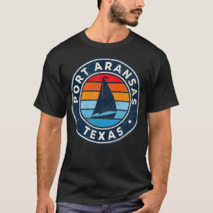 Camiseta Port Aransas Texas TX Vintage Sailboat Retro 70s