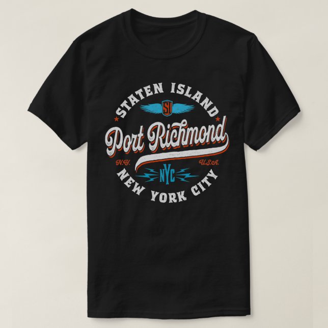 Camiseta Port Richmond New York City Staten Island Pullover (Diseño del anverso)