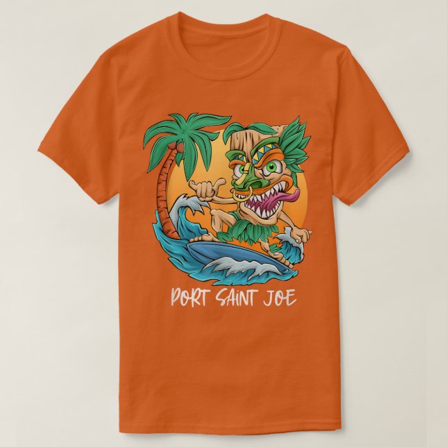 Camiseta Port Saint Joe Florida Palm Tree Surfing Beach Vac (Diseño del anverso)