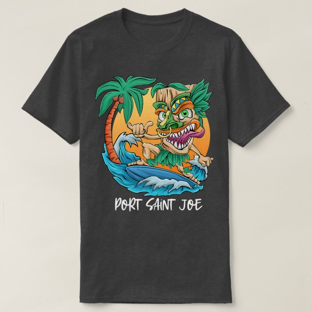 Camiseta Port Saint Joe Florida Palm Tree Surfing Beach Vac (Diseño del anverso)