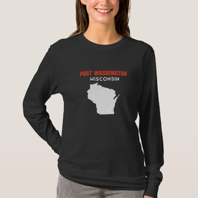Camiseta Port Washington USA State America Travel Montanan  (Anverso)