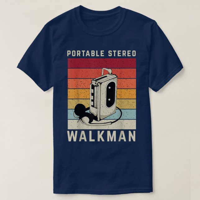 Camiseta Portable Stereo Walkman Musical Music 2213 (Diseño del anverso)
