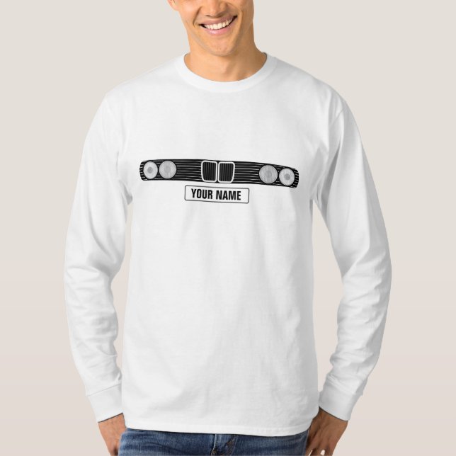 Camiseta Portada BMW E30 con placa de número (Anverso)