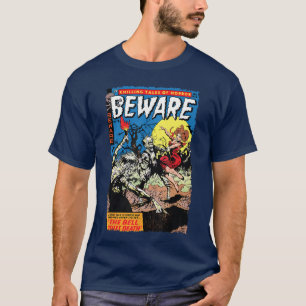 Camiseta Portada de cómic de terror vintage Cuidado 10 retr