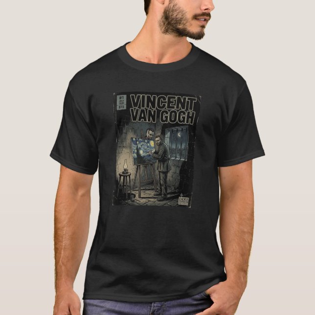 Camiseta Portada de cómic de Vincent Van Gogh (Anverso)