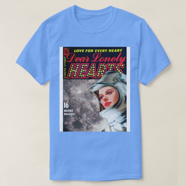Camiseta Portada de historietas de época Chica astronauta (Diseño del anverso)