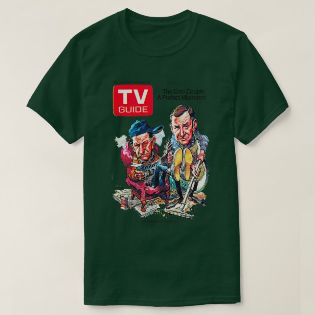 Camiseta Portada de la Guía de TV de 1972 Pareja Impar (Diseño del anverso)