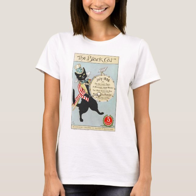 Camiseta Portada de la revista genuina de gato negro (Anverso)
