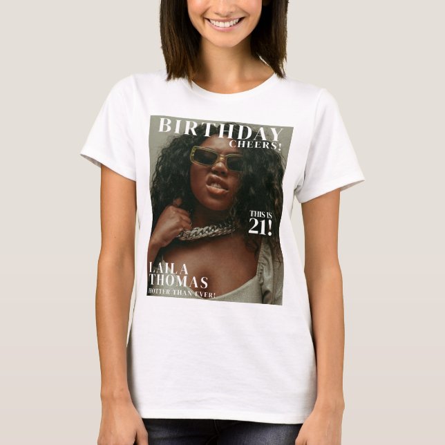 Camiseta Portada de la revista personalizado Birthday Party (Anverso)