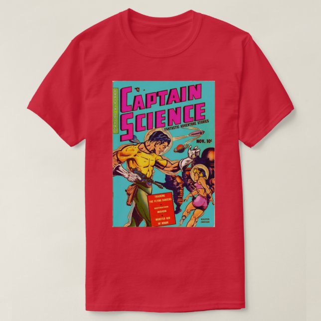 Camiseta Portada del libro de historietas Captain Science (Diseño del anverso)