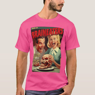 Camiseta Portada divertida de cómic de terror de Brain Eate
