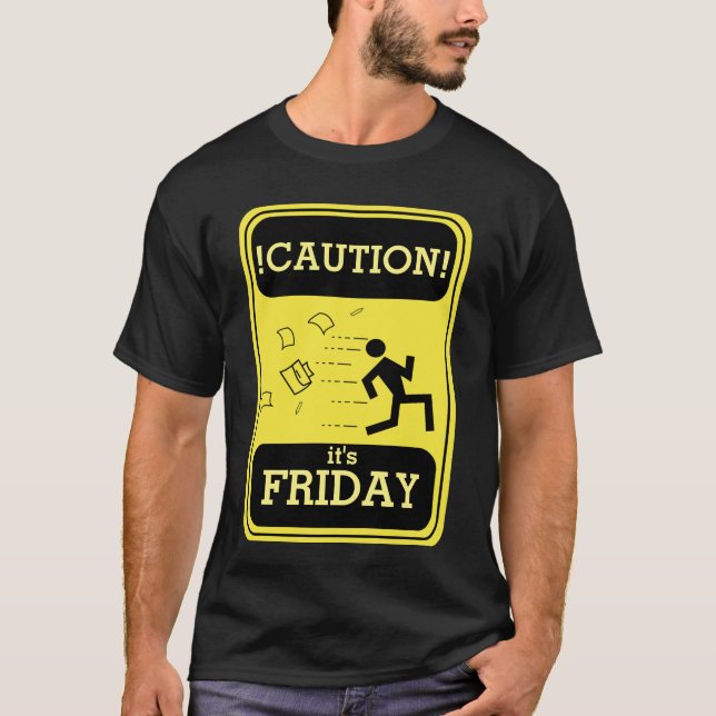 Camiseta Portada divertida de signo de precaución (Anverso)