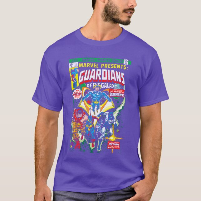 Camiseta Portada retro de cómic de Marvel Guardians of the  (Anverso)