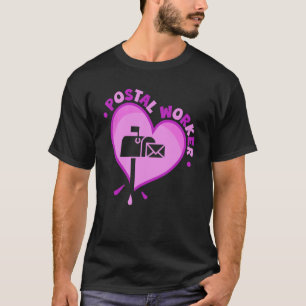 Camiseta Portadora de correo de corazón y correo de trabaja