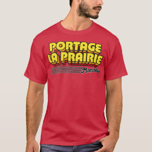 Camiseta Portage la Prairie Manitoba Retro Stripes