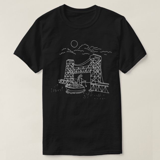 Camiseta Portage Lake Lift Bridge Keweenaw Peninsula  (Diseño del anverso)