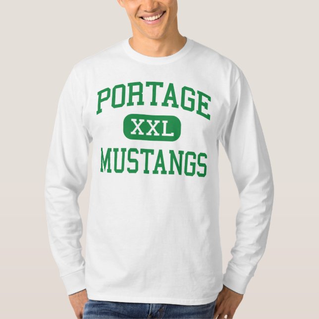 Camiseta Portage - mustangos - área - Portage Pennsylvania (Anverso)