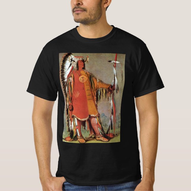 Camiseta Portait del jefe indio Mato-Tope de George Catlin (Anverso)