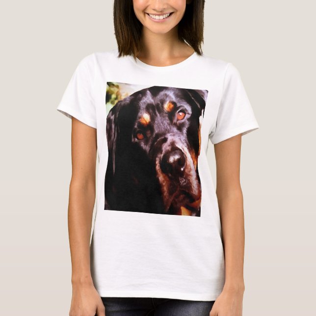 Camiseta Portait Mascota artístico Rottweiler (Anverso)