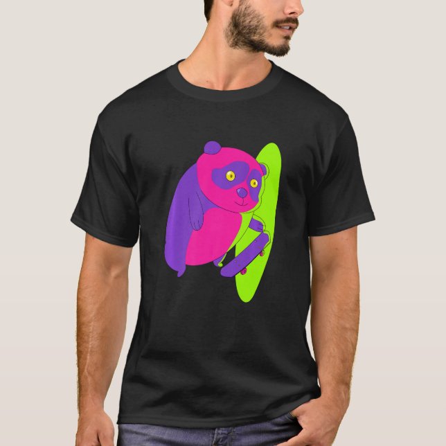 Camiseta Portal Panda Skateboard Cute Funny Vibrant Graphic (Anverso)