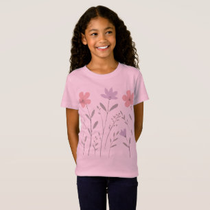 Camiseta Portapapeles Florales Pastel Bloom para Chicas Ado
