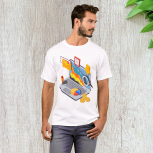 Camiseta Portátil de análisis de datos empresariales isomét