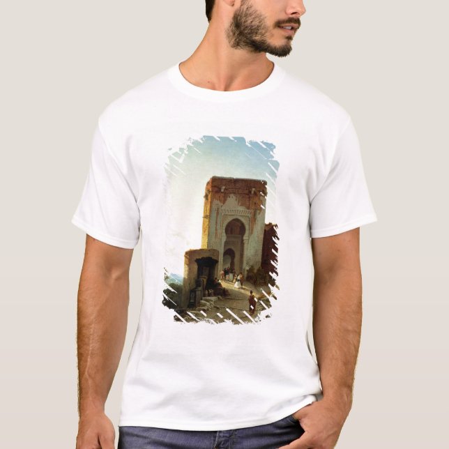 Camiseta Porte de Justice, Alhambra, Granada (aceite en (Anverso)