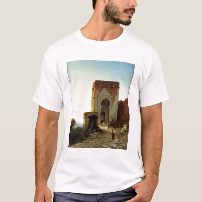 Camiseta Porte de Justice, Alhambra, Granada (aceite en (Anverso)