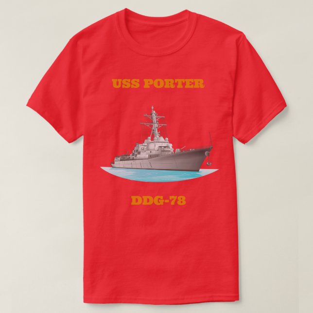 Camiseta Porter DDG78 Destroyer Ship (Diseño del anverso)