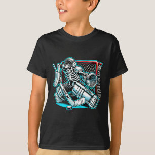 Camiseta Portero de hockey esqueleto de Halloween