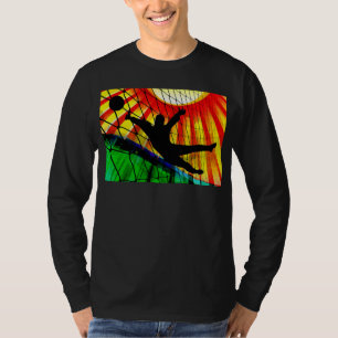 Camiseta Portero del fútbol del resplandor solar y de la