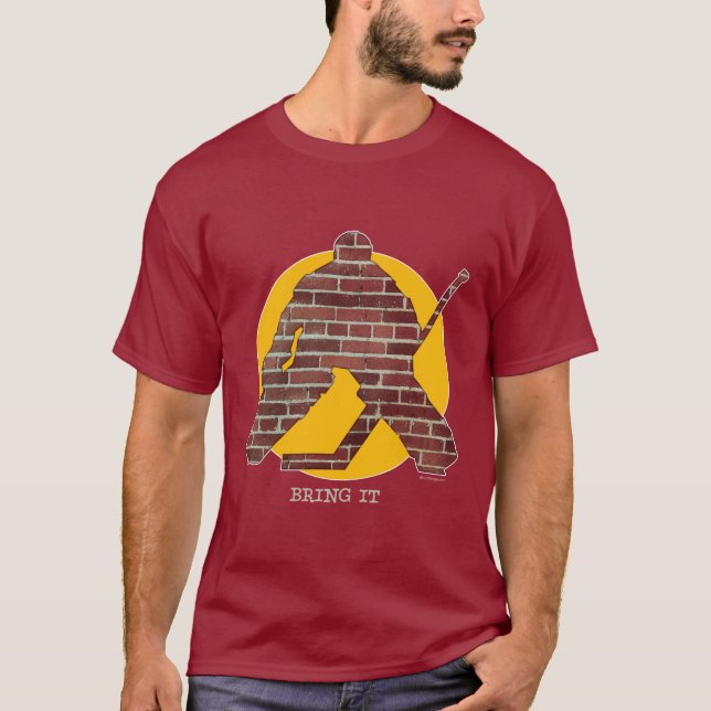 Camiseta Portero del hockey de la pared de ladrillo (Anverso)