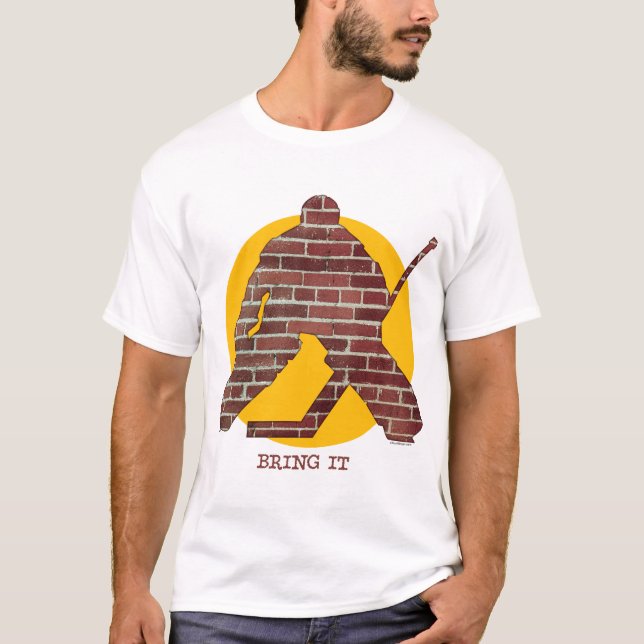 Camiseta Portero del hockey de la pared de ladrillo (Anverso)
