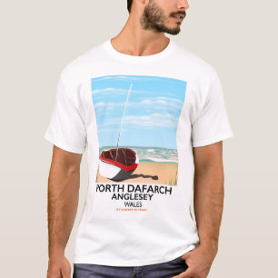 Camiseta Porth Dafarch, poster de viajes anglesey vintage