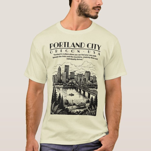Camiseta Portland Ciudad Oregon EE. UU. (Anverso)