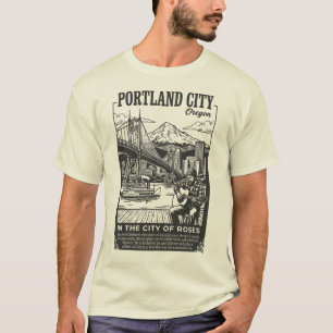 Camiseta Portland Ciudad Oregon En La Ciudad de las Rosas