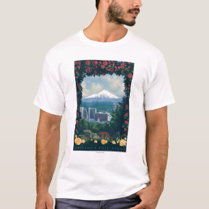 Camiseta Portland, escena del jardín de OregonRose