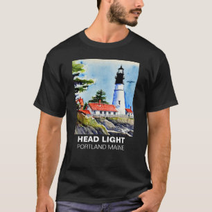 Camiseta Portland Lighthouse Maine Watercolor