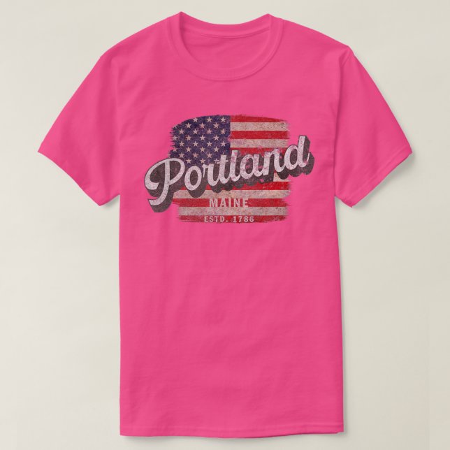 Camiseta Portland Maine Classic Grunge 1 (3) (Diseño del anverso)