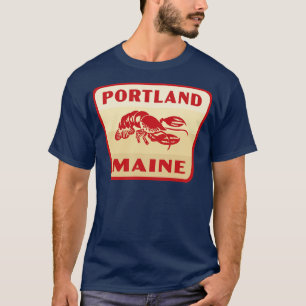 Camiseta Portland Maine Retro Badge Tan