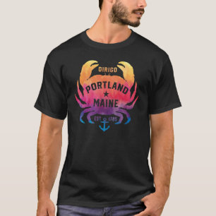 Camiseta Portland Maine Souvenir Dirigo Crab Cuerdo Arcoiri