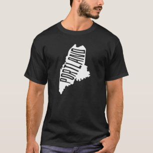 Camiseta Portland, Maine State Esquema - EE.UU. Travel